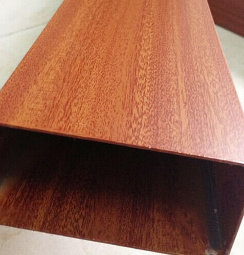 厂家供应喷涂木纹色铝合金型材 铝型材喷涂转印加工定制厂家