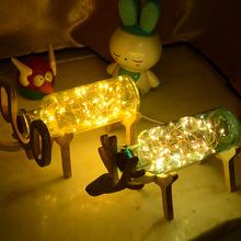 北欧实木创意火树银花灯 手工玻璃小鹿小夜灯灯 圣诞节生日礼物