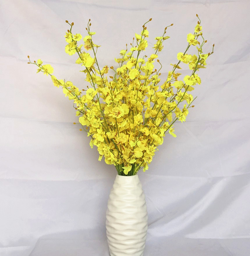 厂家直销跳舞兰仿真花 绢花假花花束 欧式家居客厅装饰一件代发