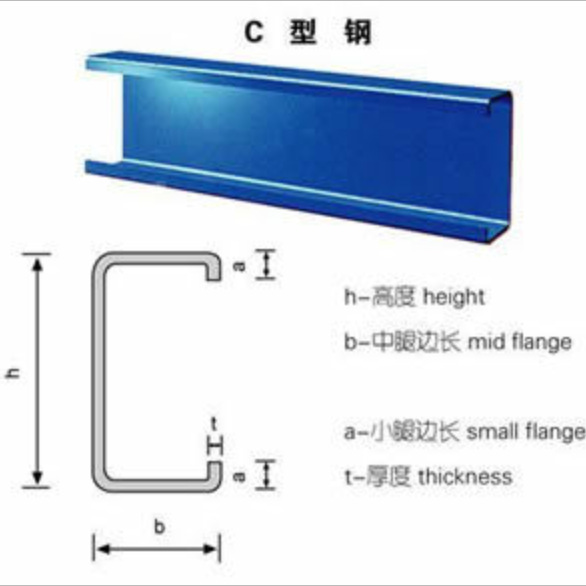 佛山厂家批发黑料c型钢q195 订做可钻孔檩条c型钢 搭棚工地c型钢