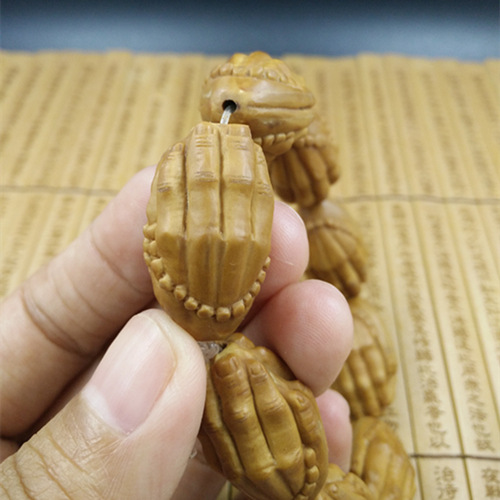 橄榄核雕 橄榄核手串 一心向佛 佛手 手链批发 - 工艺品批发交易网
