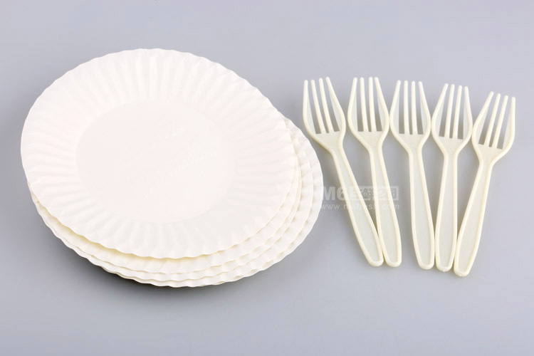 亏本促销 生日蛋糕 一次性餐具 蛋糕叉盘刀叉盘 套装 5盘5叉 套装