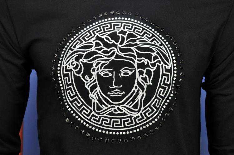 2016奢华烫钻美杜莎潮牌长袖t恤 欧美