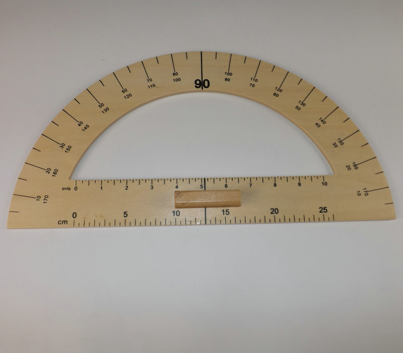 木质教学三角板尺子 手柄式木制三角尺圆角尺批发 量角器定制