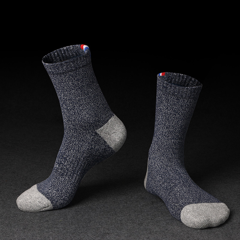 Towel Bottom Mid-Calf Men's Socks Sole Heel Terry Socks Thickened Warm Leisure Cotton Socks for Men