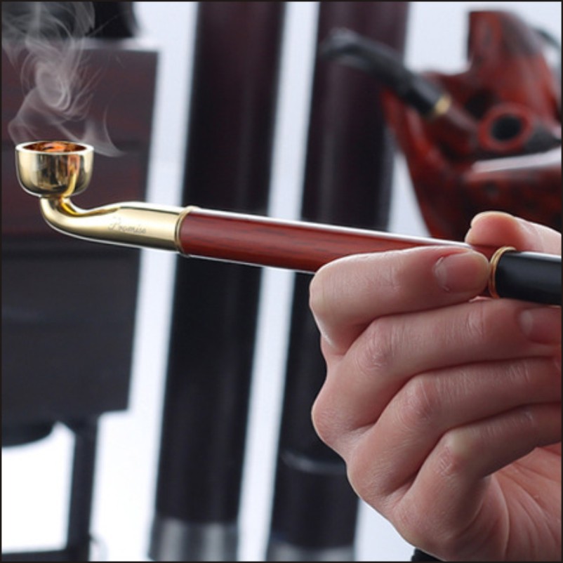 百诺promise百诚大烟杆烟枪传统红檀木老式旱烟杆烟袋烟斗铜烟锅