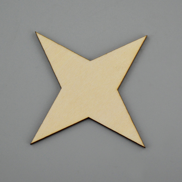 四角星形木片椴木层板 激光雕刻木片工艺品装饰用木片5mm厚