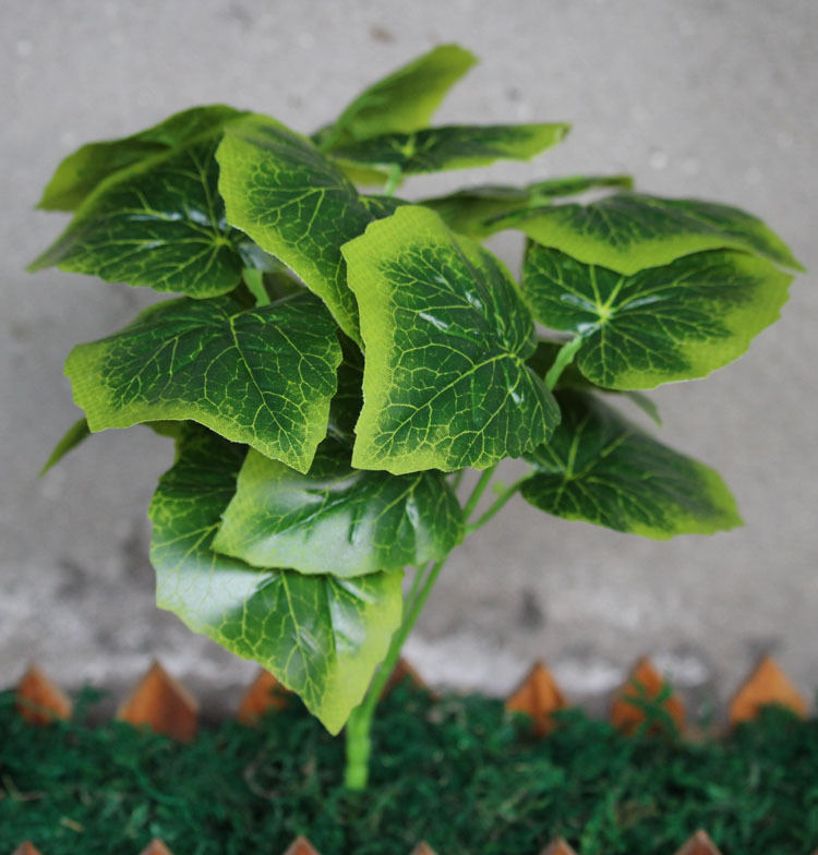仿真单株花青苹果叶仿真树叶假叶子整枝花叶青苹果叶 仿真植物墙