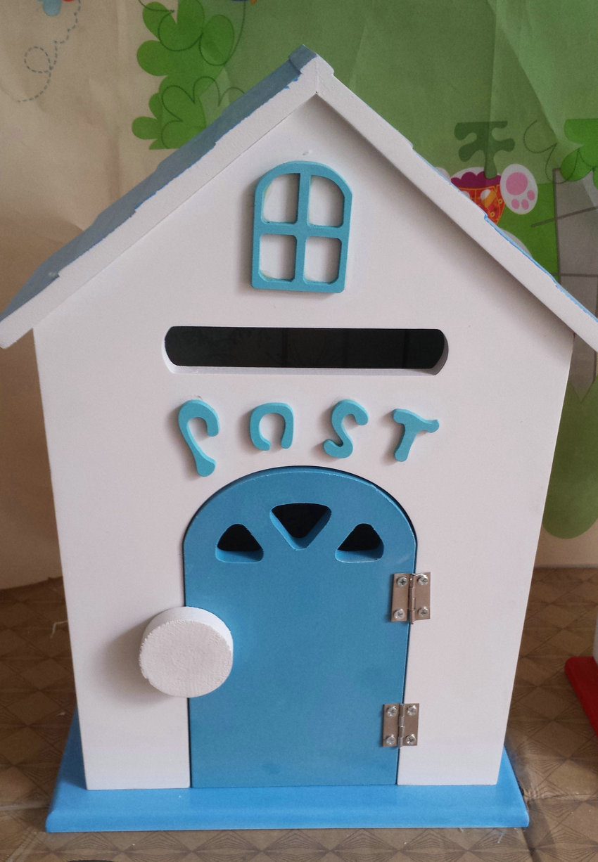 家居壁饰信报箱意见箱 挂墙田园彩绘木质民便信箱 鸟屋型收纳箱