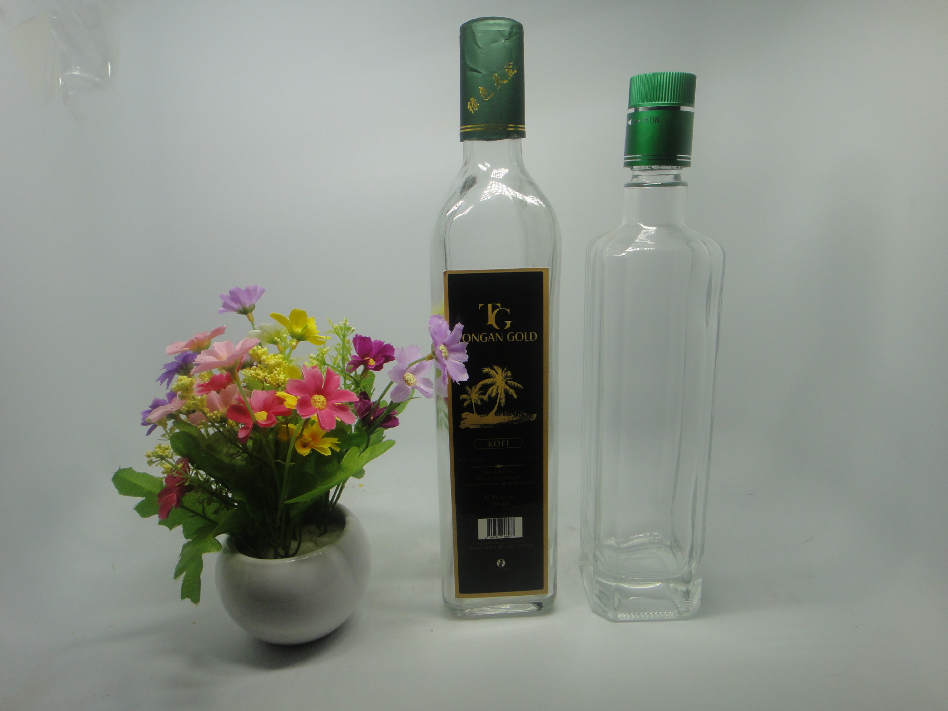 厂家直销高档带油嘴橄榄油瓶 橄榄油玻璃瓶 玻璃油瓶油壶圆形方形