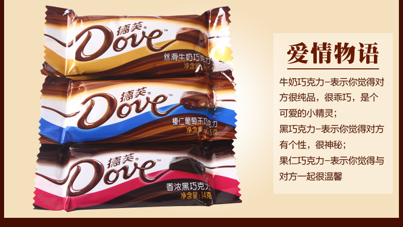 新货dove德芙什锦味巧克力249g盒装德芙碗装送女友