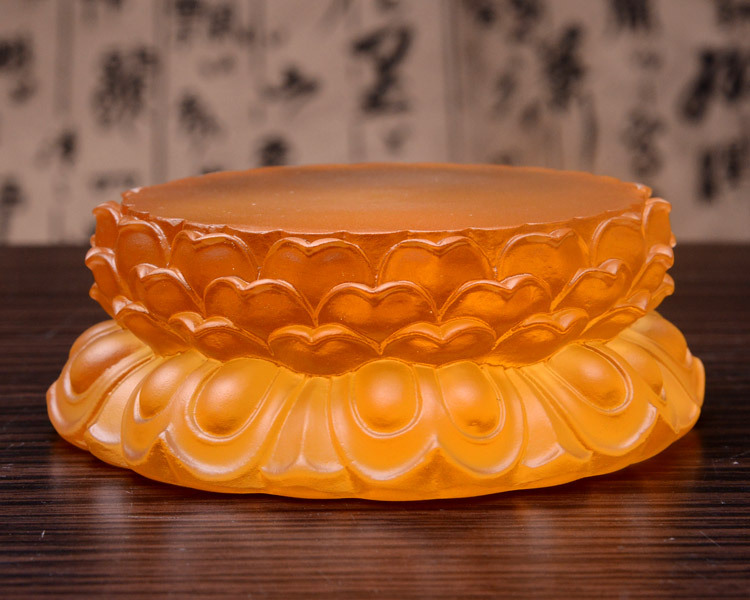 观世音菩萨圆形莲花底座佛像家用加高供奉药师佛琉璃摆件工艺品