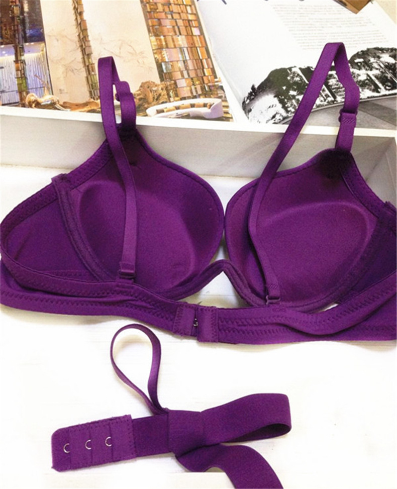 厂家批发光面无痕深u超低胸露背聚拢多穿式 后单排扣文胸套装内衣