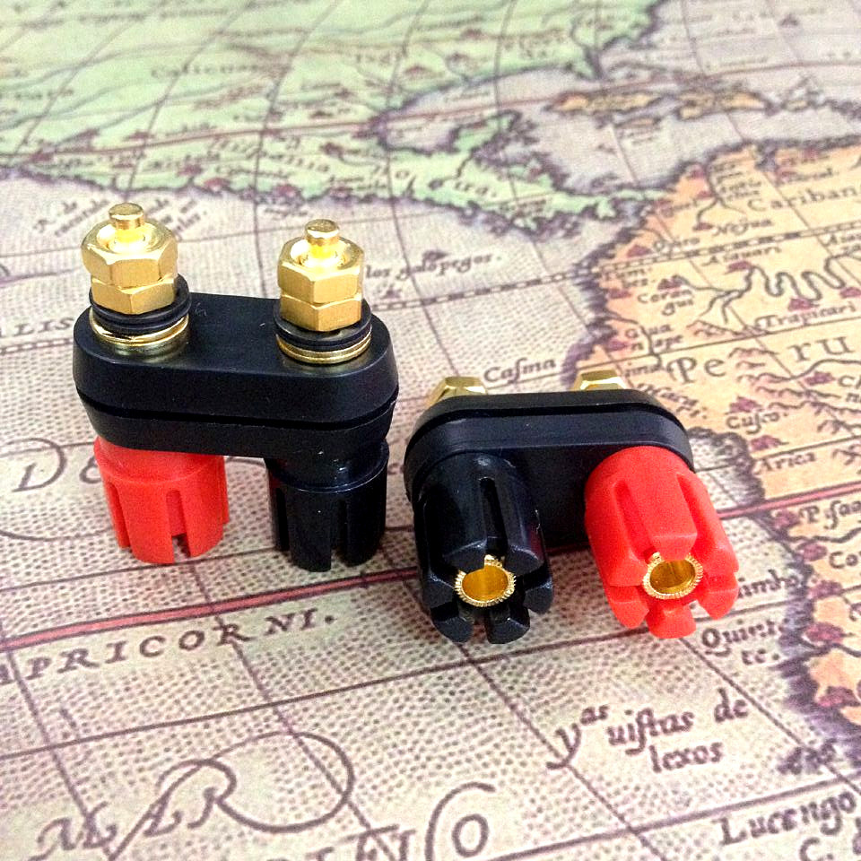 厂家直销双联香蕉插座 双排香蕉头香蕉插座镀金双排接线柱梅花尾