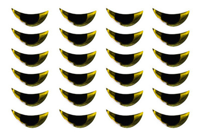 水滴状黄边黑半球鱼眼 镭射鱼眼贴 仿真鱼饵贴3d鱼眼贴 鱼饵配件