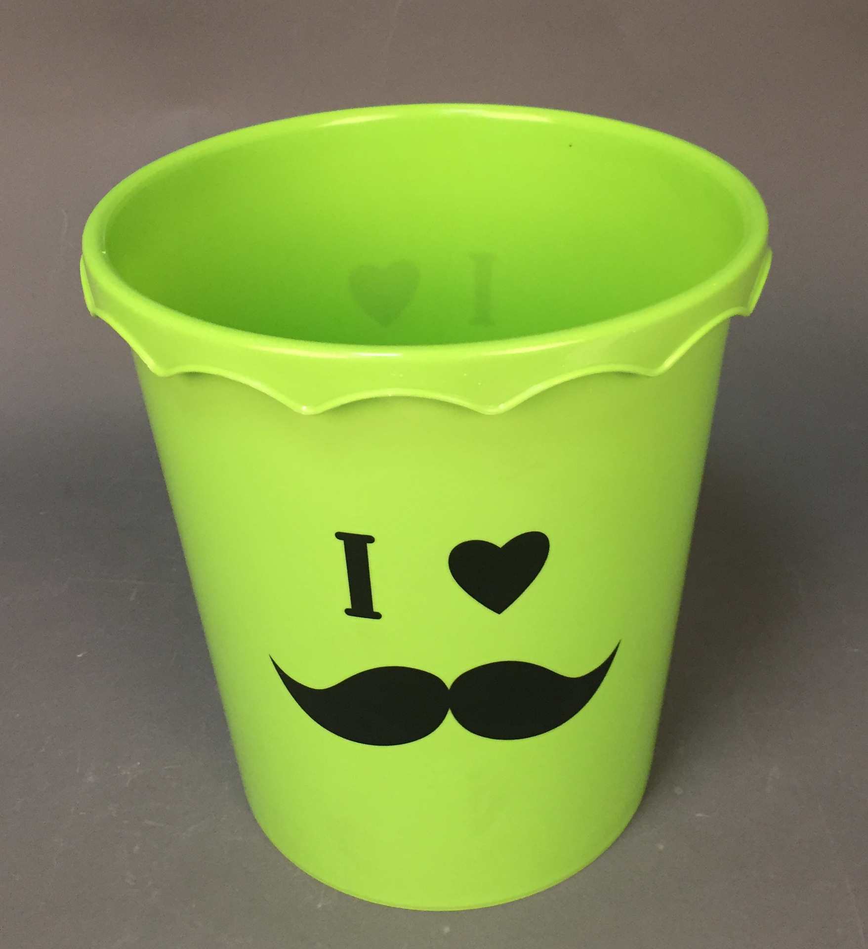 花边垃圾桶带印刷 塑料花朵边垃圾桶 花边贴纸垃圾桶