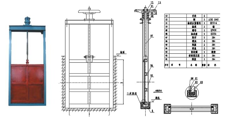厂家供应 方形插板阀 手动平板闸门 渠道闸门 手动闸板阀