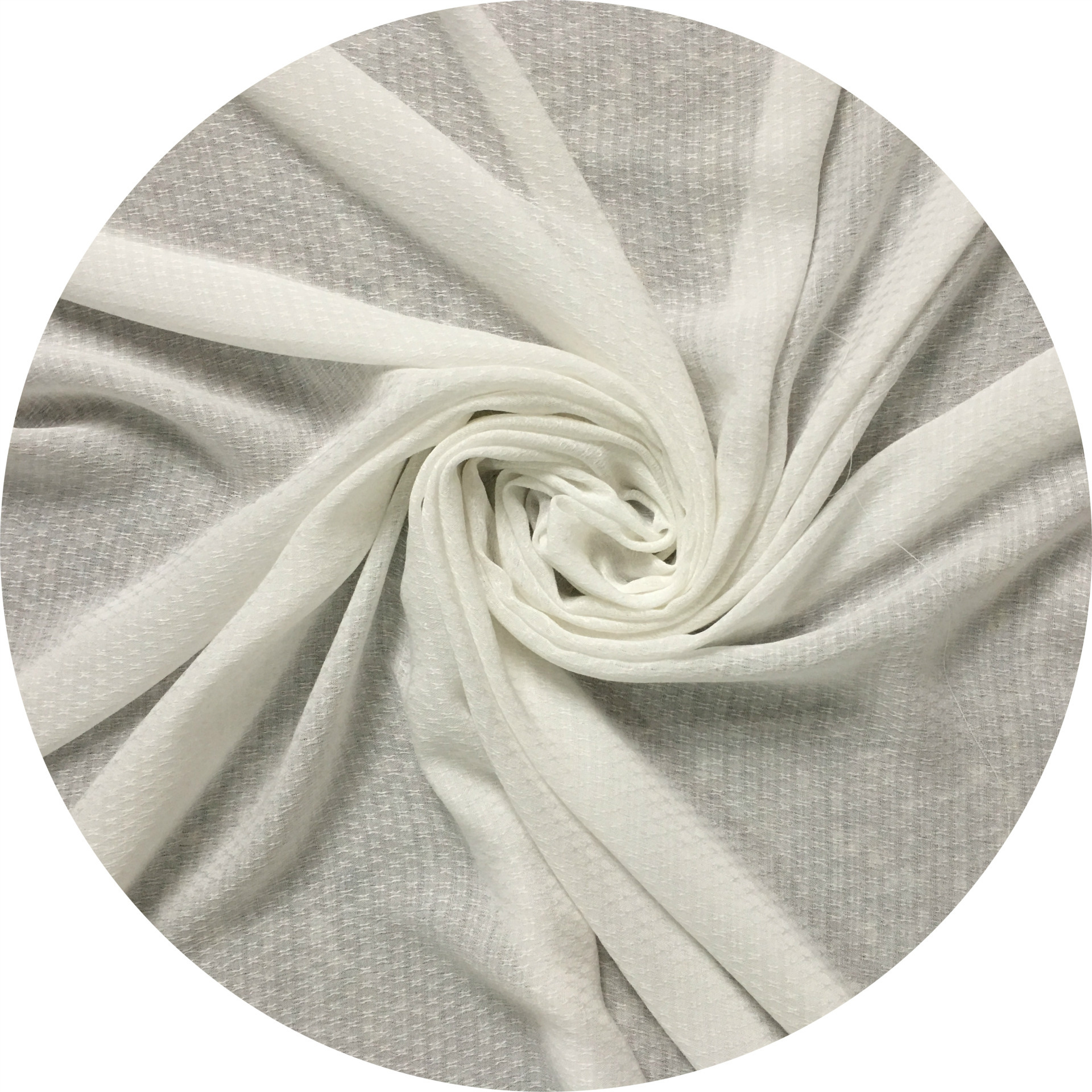 100%r梭织人棉60*30/90*51纯白色x形状小提花漂白布绍兴订购供应