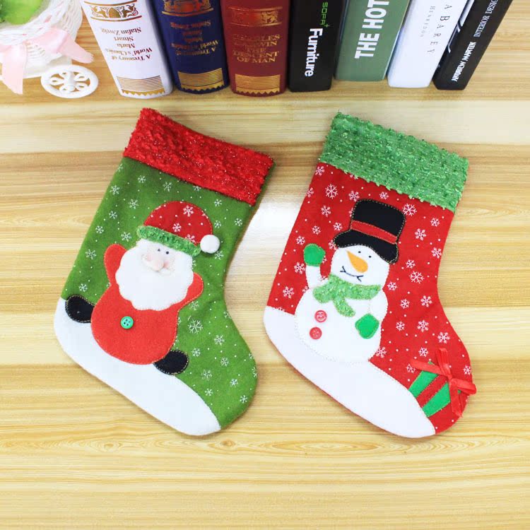 中号老人雪人圣诞袜5
