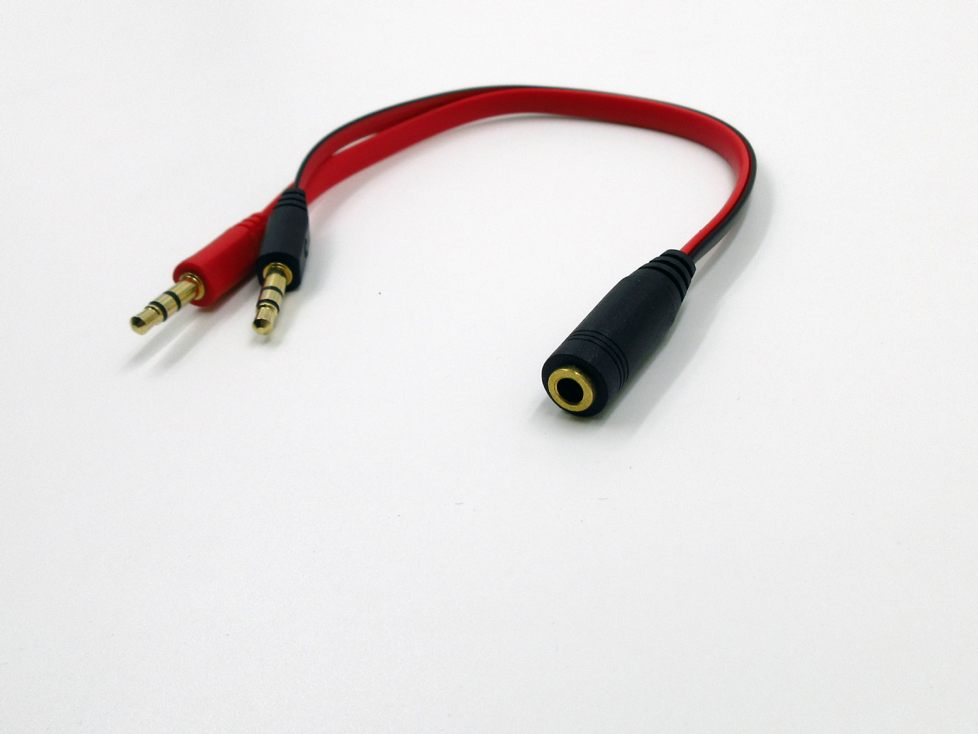 笔记本平板电脑音频转接线 3.5mm一分二线话筒 耳机 一母转二公头