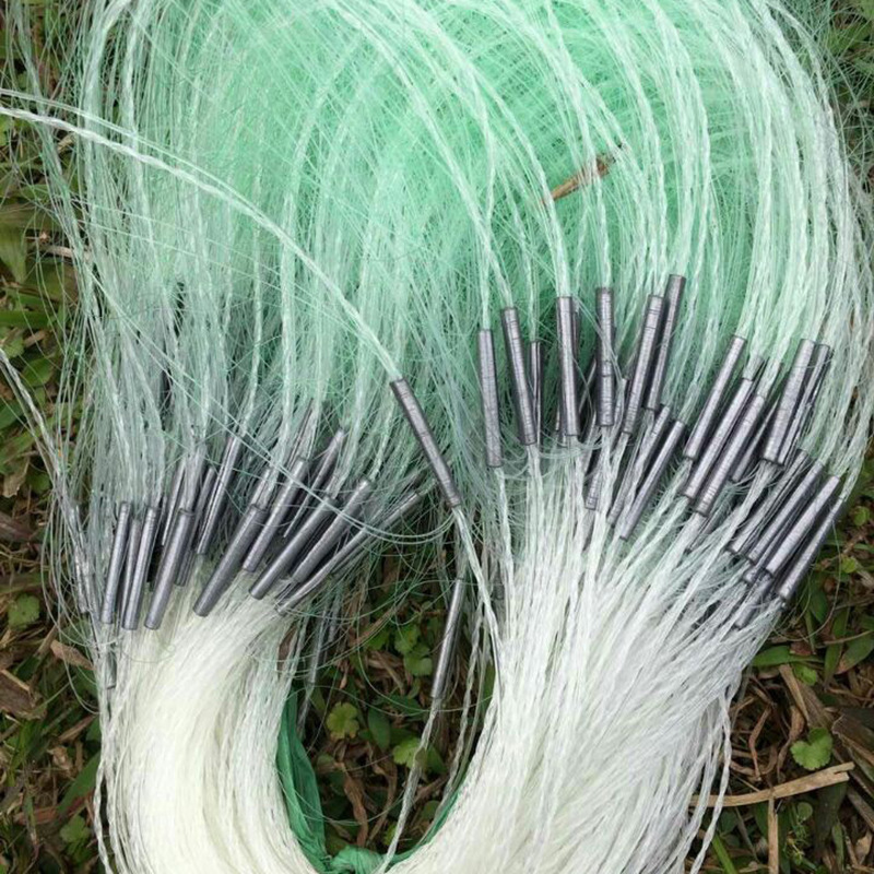 三层渔网2米高3指绿色三层渔具渔网鲫鱼网粘网渔网丝网批发