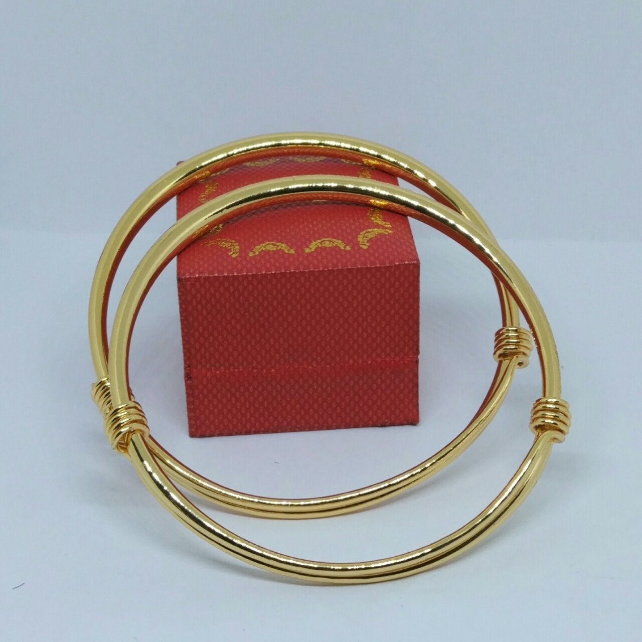 南非锡金饰品 时尚款光面圆肚缠丝脚镯首饰 黄铜镀金首饰品保色