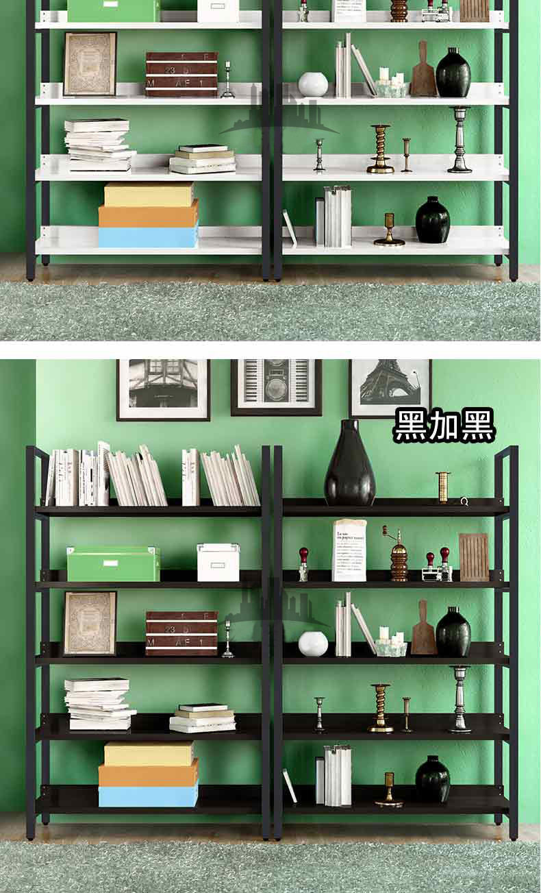 创意组合书架钢木家具书柜 欧式客厅置物展示架定制批发