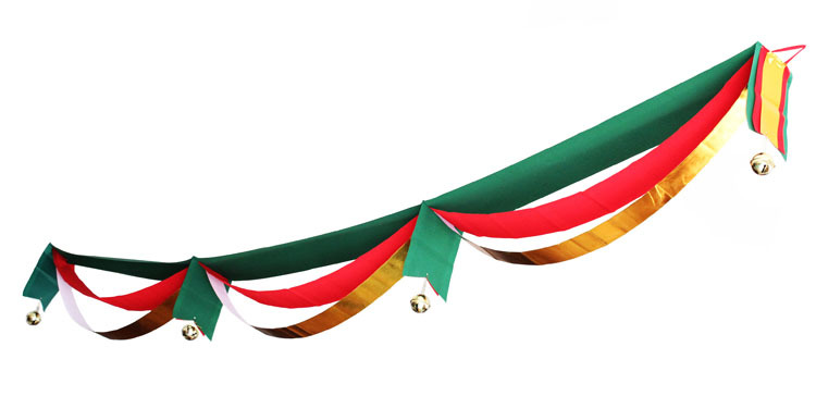 圣诞节装饰品 圣诞吊旗 酒店酒吧商场ktv挂饰彩旗彩带波浪旗彩旗