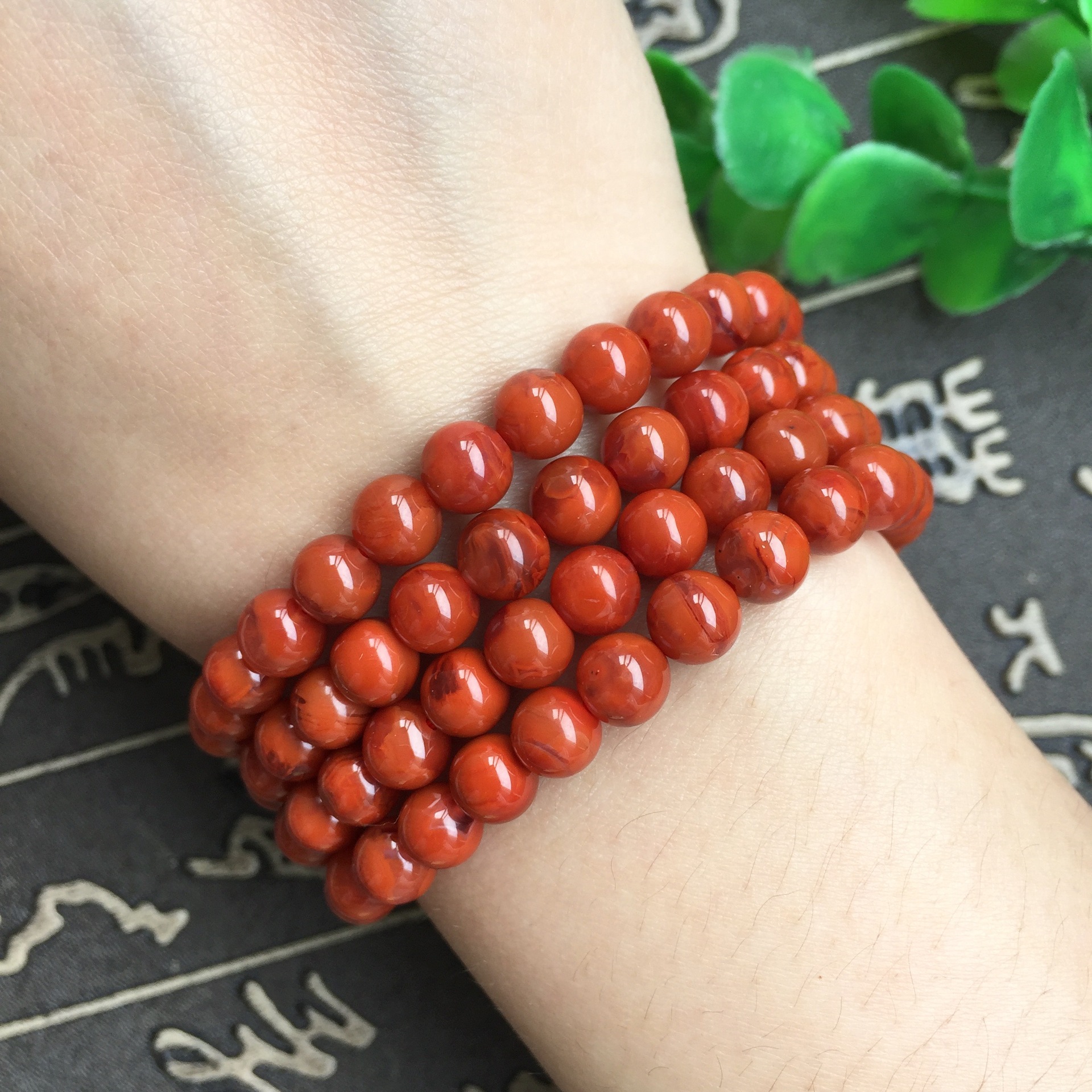 天然南红手链凉山南红玛瑙火焰红108佛珠手串饰品批发一件代发