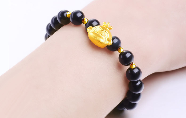 猴年本命年红绳手链玛瑙石榴石金猴生肖猴情侣手链 猴年必备转运