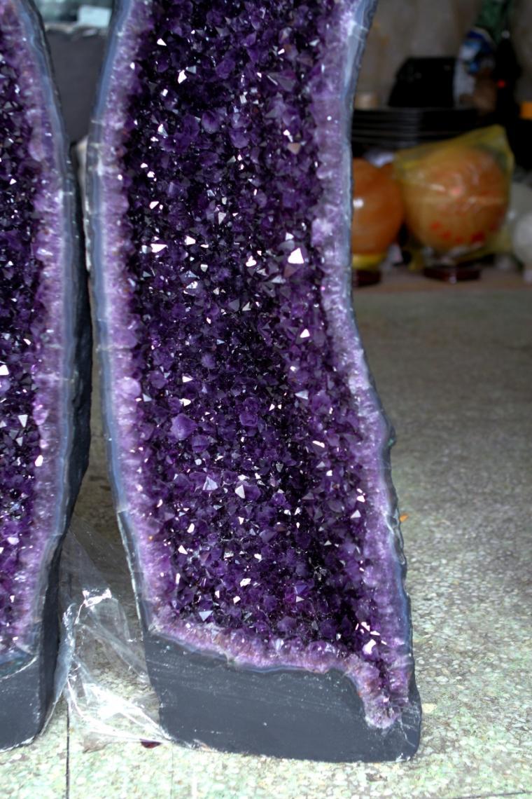 巴西天然水晶紫晶洞对洞摆件 聚宝盆摆件原石 招财摆件镇宅助运