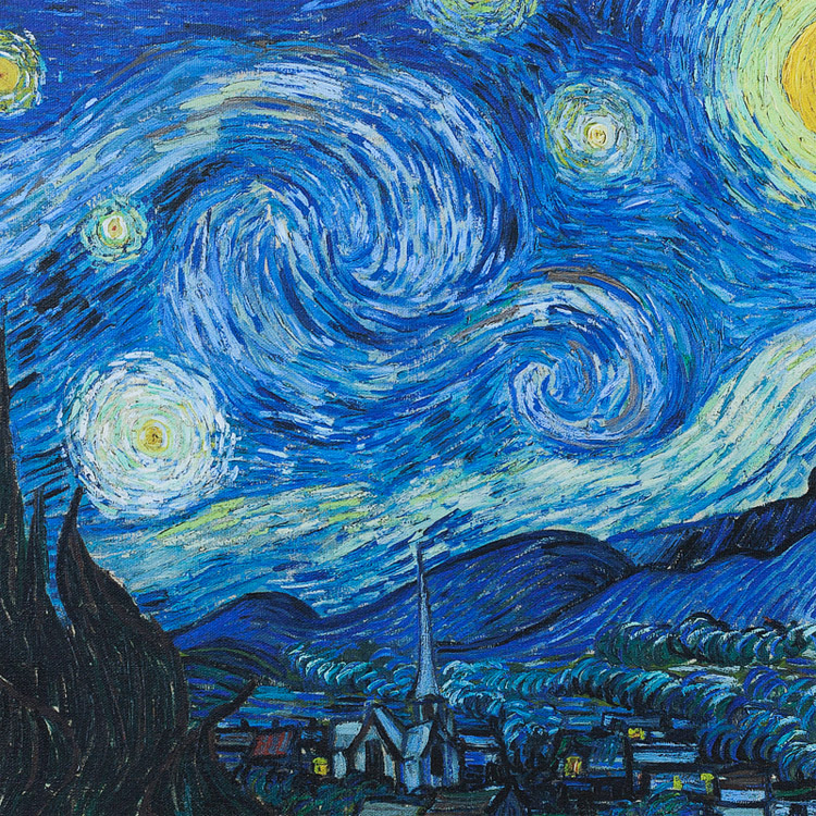 热销精准十字绣欧式玄关装饰画卧室挂画印象派原作版画梵高星空