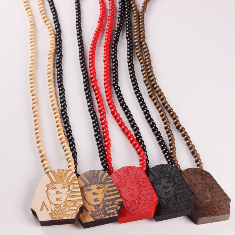 一件代发 hiphop 木质吊坠项链 goodwood 埃及法老项链 嘻哈项链