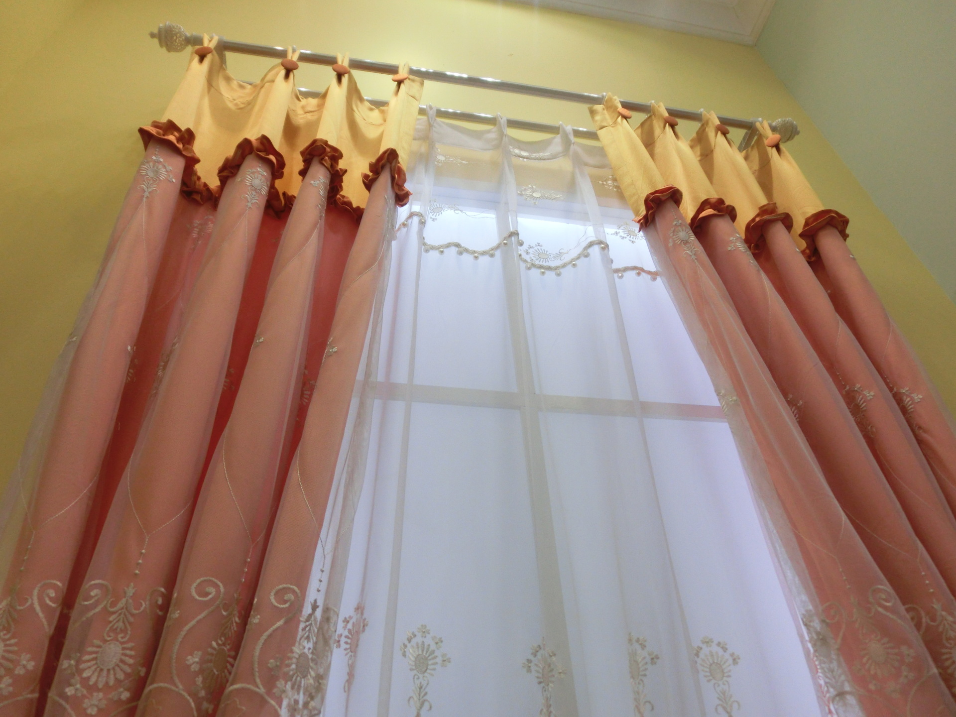 儿童房女孩公主卧室 韩式简约温馨田园橘红色窗帘成品定制特价