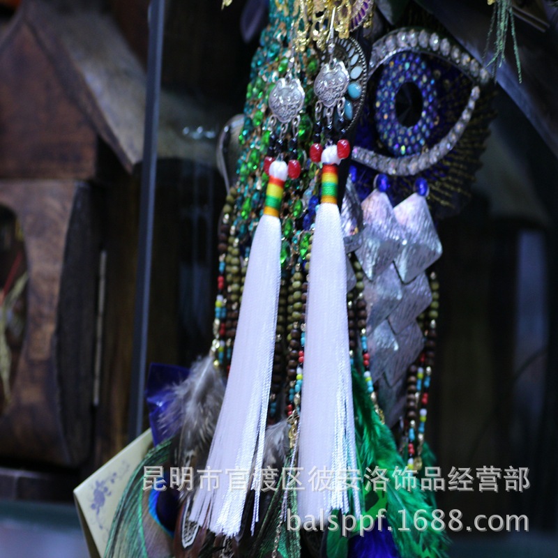 流苏耳环民族风富贵平安洁白纯棉手工艺品适合女士穿戴批发