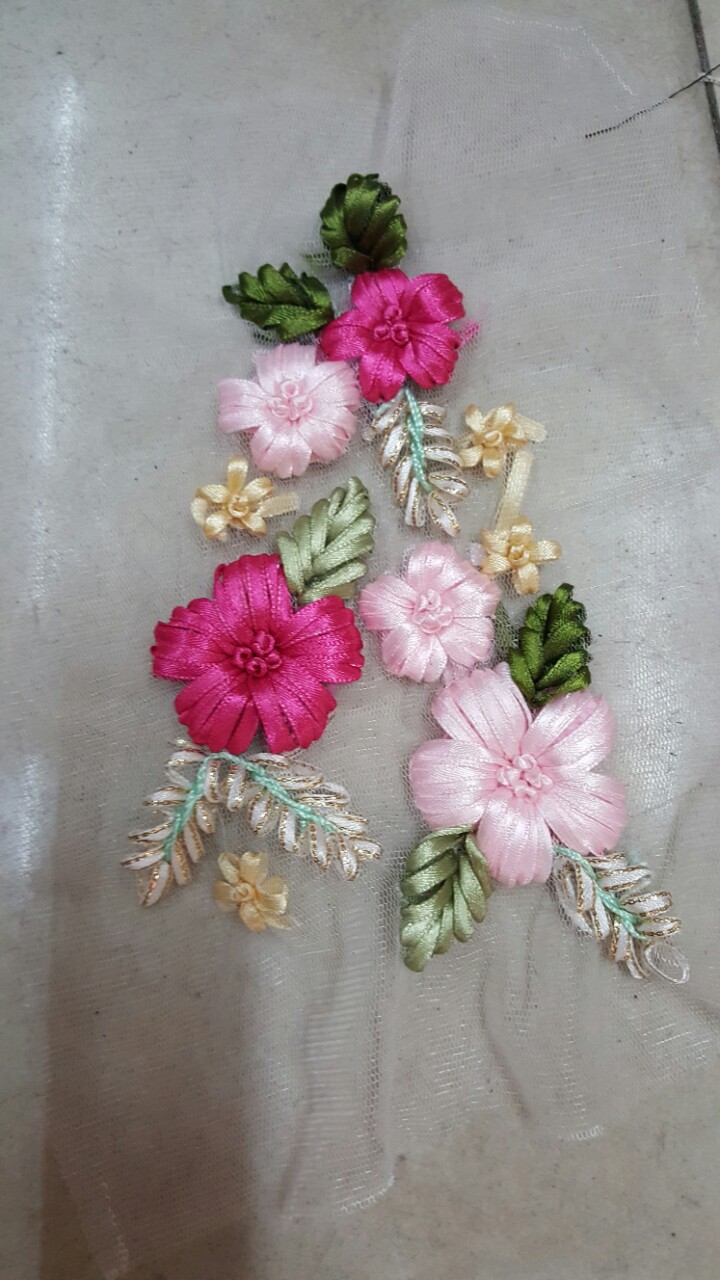 绣花丝带花手工花领花手绣花