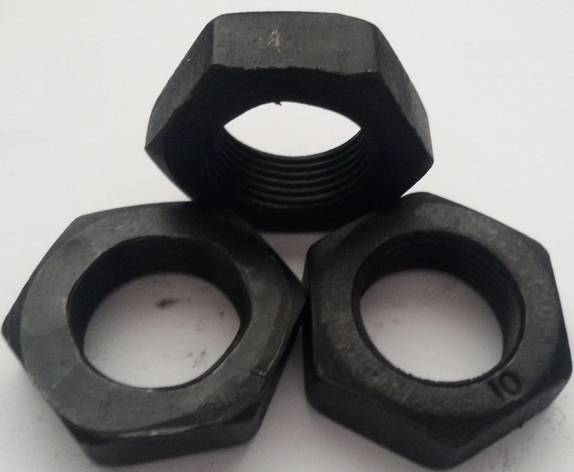 厂家直销高强度10级六角螺母 m30六角扁螺母 表面发黑 欢迎选购