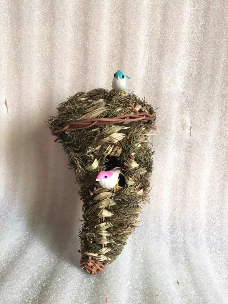 zakka手工藤编织鸟巢 草编鸟窝鸟笼装饰鸟窝鸟巢仿真鸟窝拍照道具