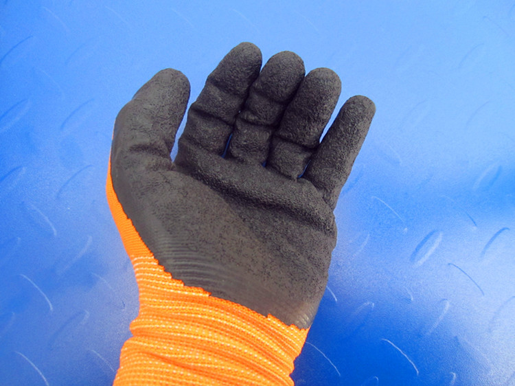 特价十三针尼龙带胶手套皱纹耐磨劳保用品工地搬运黑红防滑手套