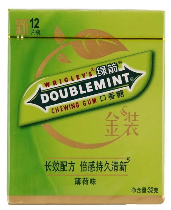 箭牌 绿箭金装口香糖12片包装 32g*10盒 清新口气办公室零食批发