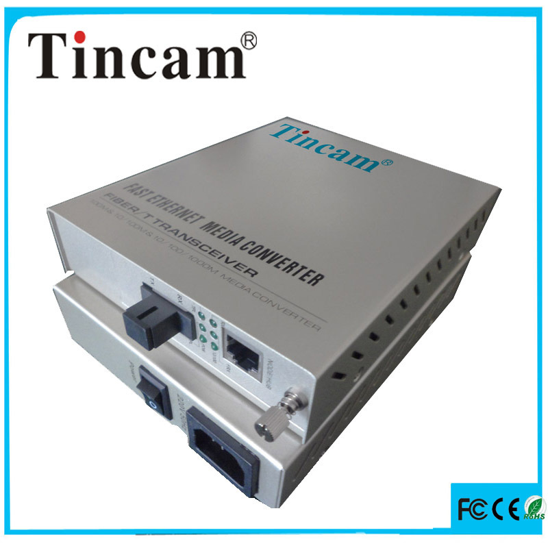 10/100M自适应 单模单纤 20km SC接口 电信级光纤收发器