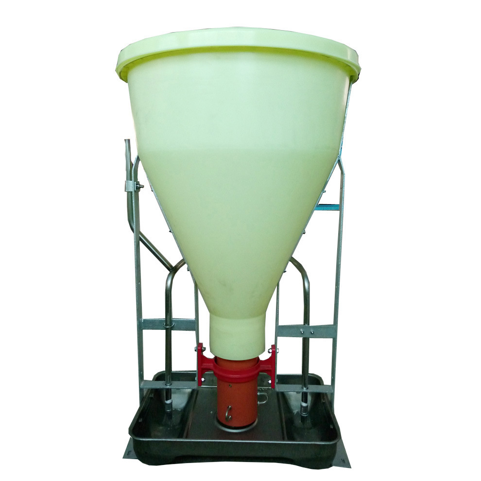 猪用干湿自动料槽不锈钢,自动采食桶干湿喂料器双面自动采食器