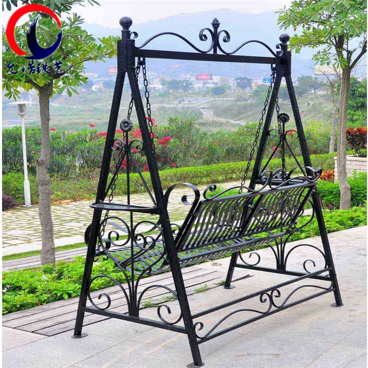 允浩铁艺直销 室内户外通用阳台秋千 庭院浪漫铁秋千 景观秋千