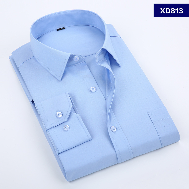 Spring and Autumn Men's Shirt White Long-Sleeved Shirt Workwear Fashion Business Professional Formal Wear Korean Style Shirt Wholesale Men's Clothing