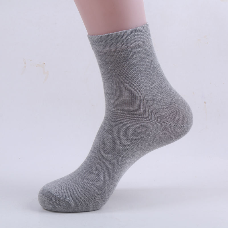 144 Pin Pure Color Cotton Men's Mid-Calf Classic Solid Color Business Athletic Socks Stall Sales Volume Product Wholesale