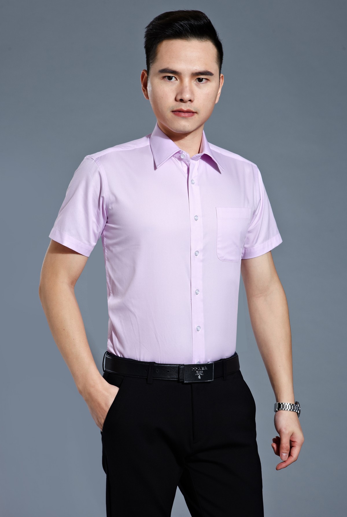 2016新款男士短袖白衬衫 商务职业工