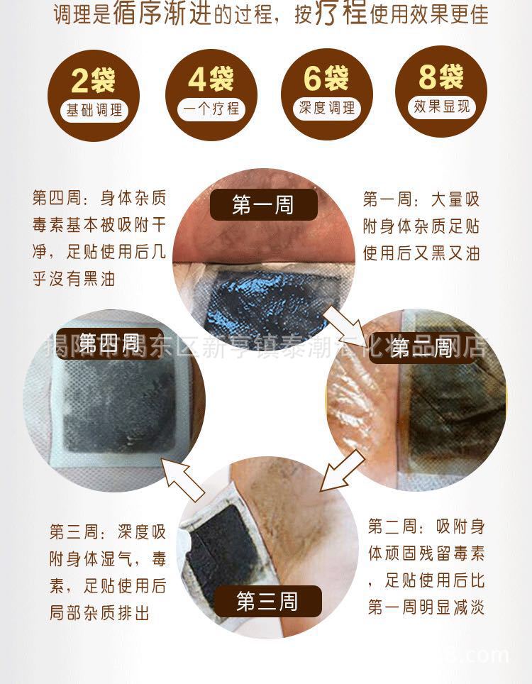 泰国 本土 royal皇家竹醋排毒足贴批发 驱寒助眠排湿气足贴10贴装