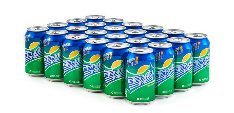 雪碧碳酸饮料330ml*24听 清爽柠檬味汽水碳酸饮料 整箱批发 - 食品饮