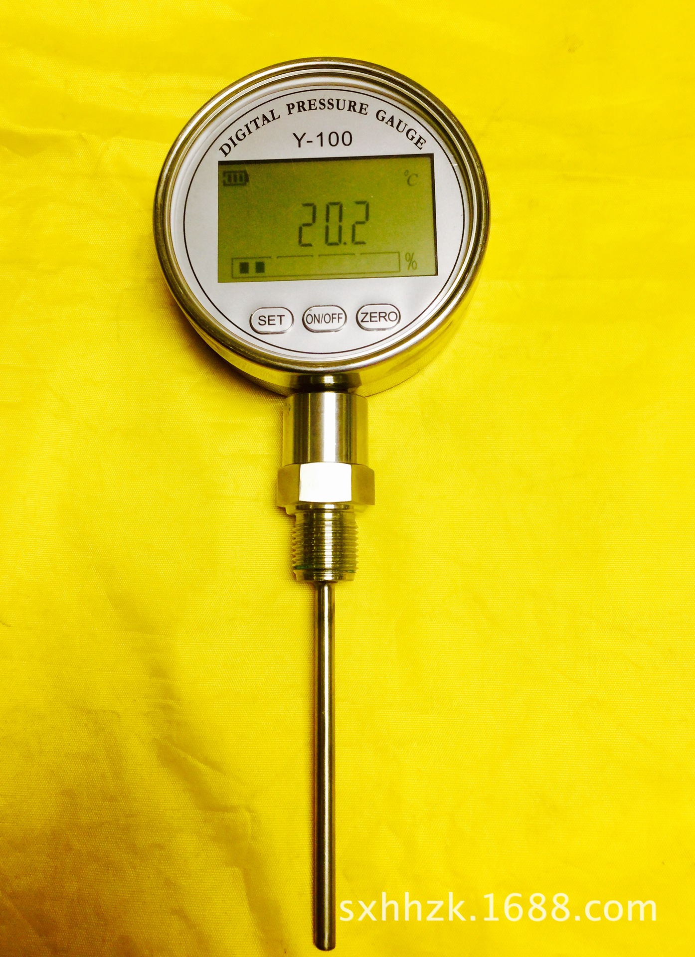 数显双金属温度计液晶显示全不锈钢高精度pt100电池供电温度计