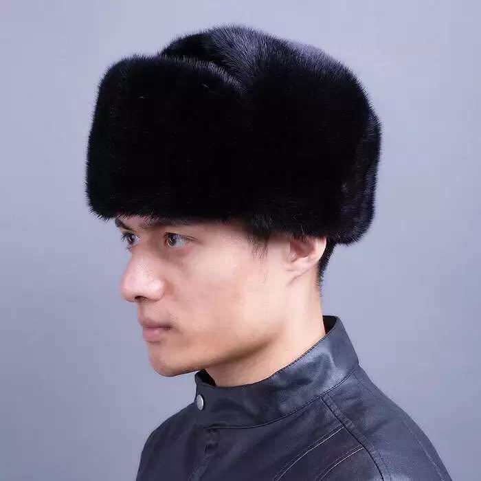 2016**款男士水貂地主帽 中老年男士冬季户外保暖进口貂.